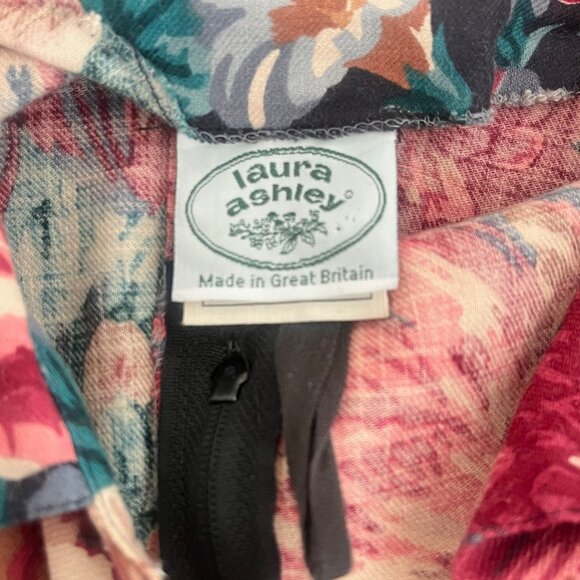 Vintage LAURA ASHLEY Long Floral Cotton/Wool Prairie Dress Size 14 Made in GB - Picture 10 of 10